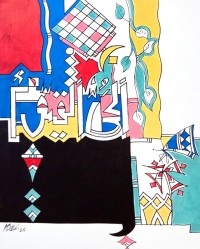 Ashkal, 24 x 30 Inch, Acrylic on Canvas, Calligraphy Painting, AC-ASH-312